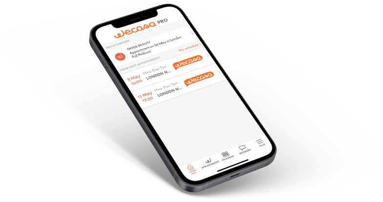 Smartphone with the Wecasa app