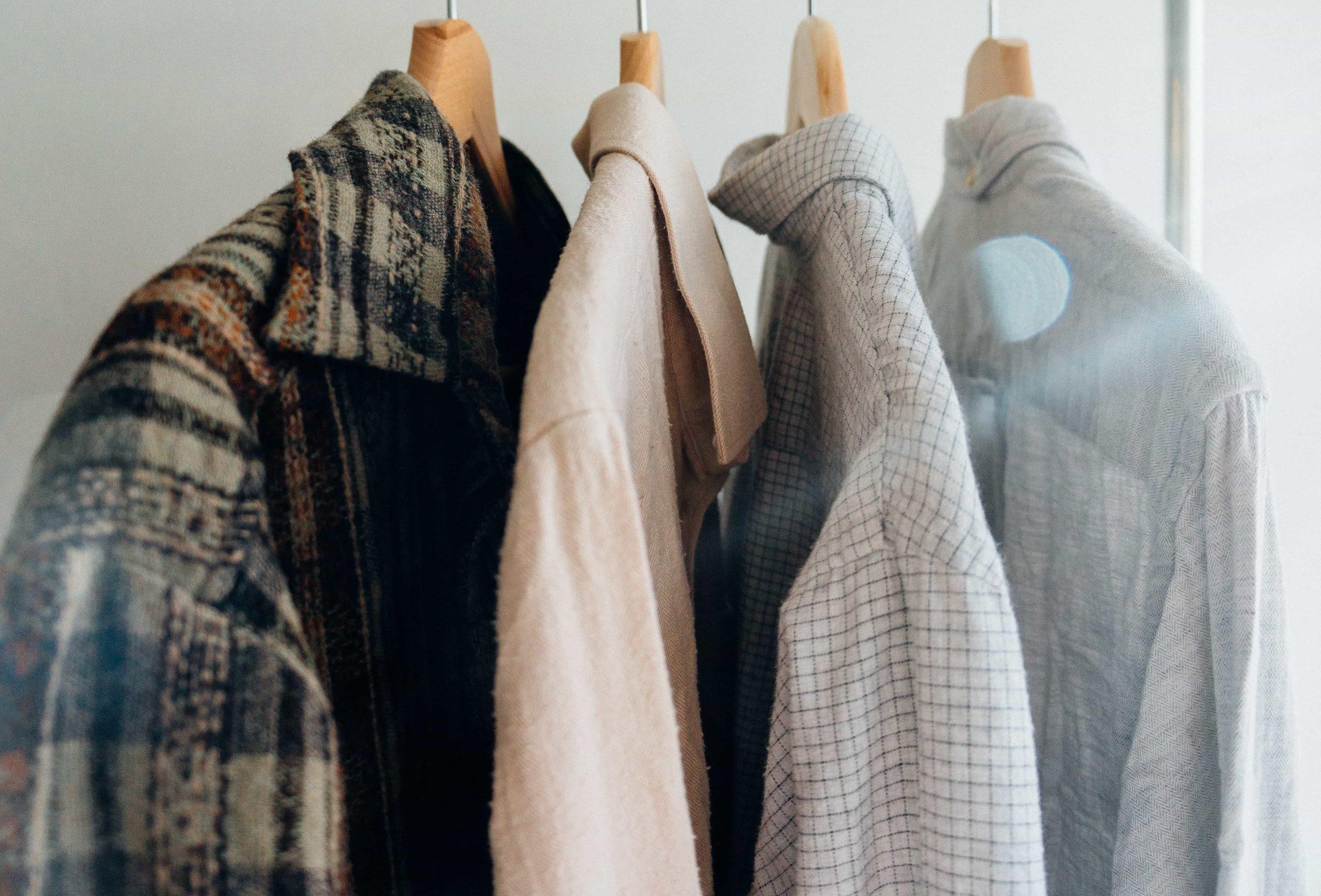Cold ironing shirts hung and tidy