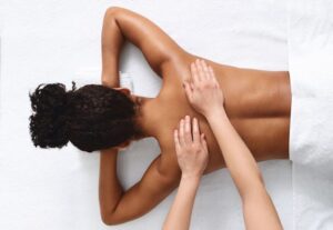 Woman receiving Californian massage