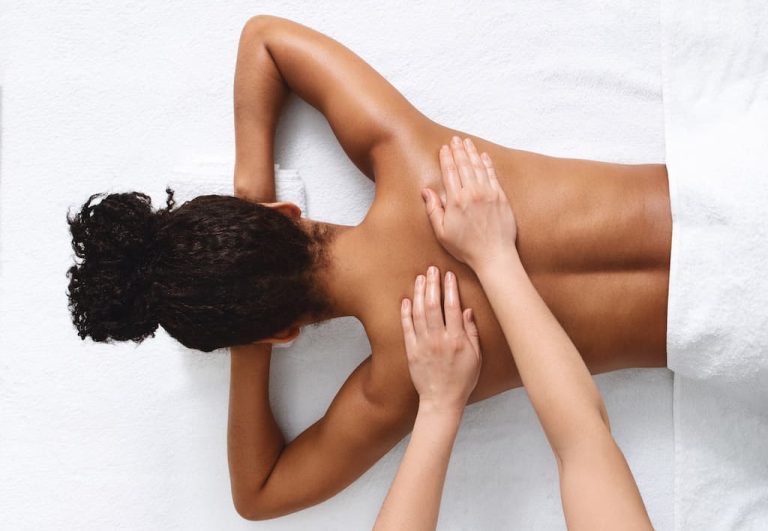 Woman receiving Californian massage