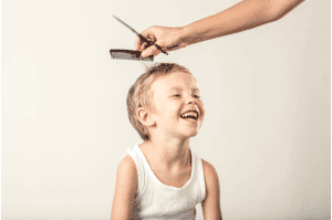 childs haircut at home