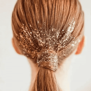 hair glitter ponytail 