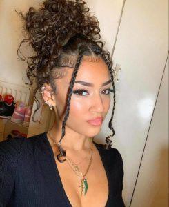 curly bun summer hairstyle