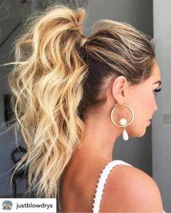 high ponytail hairstyle