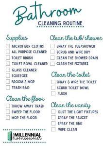 bathroom cleaning checklist