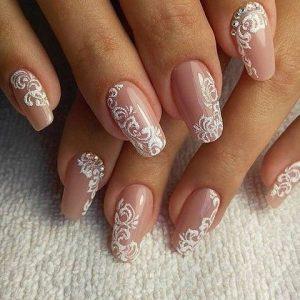 lace wedding nails 