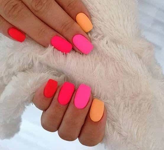 orange and pink