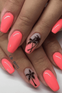 summer sunset nails