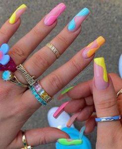 multicolour french tip
