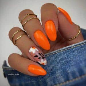 orange flower nails