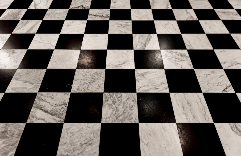 Victorian black and white tiles floor