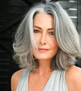 Woman with grey hair