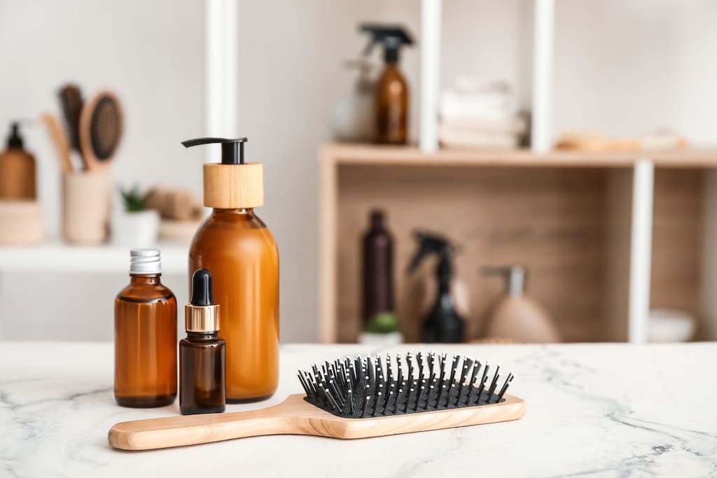 Hair brush and hair products for hair growth