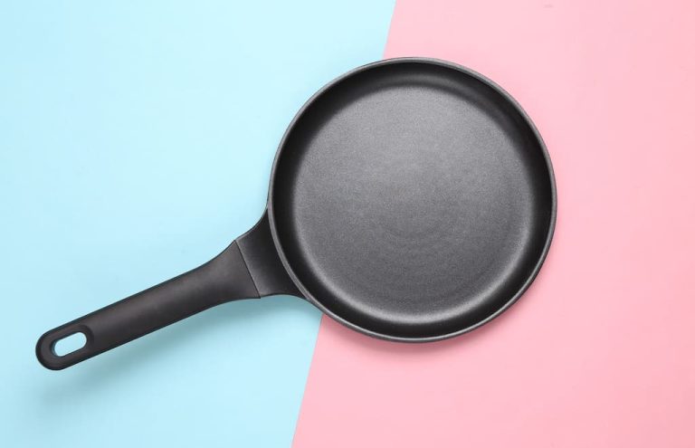 clean pan on pink and blue background