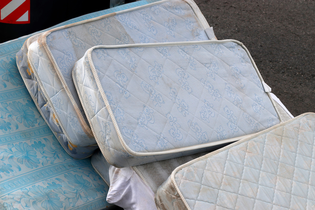 Single mattresses left on the street