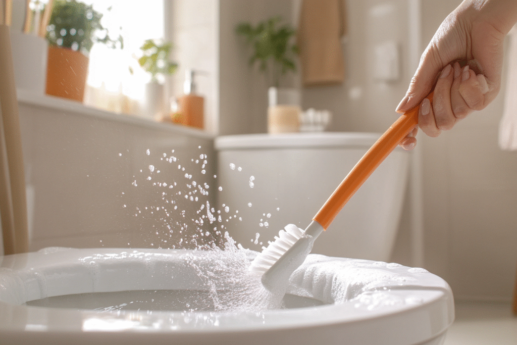 how to clean limescale from toilet