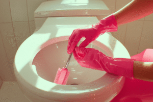 how to clean under toilet rim