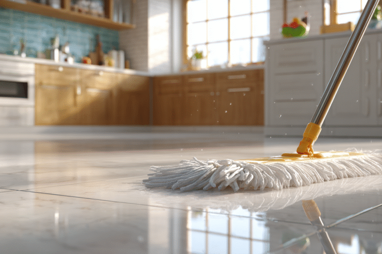 cleaning kitchen floors
