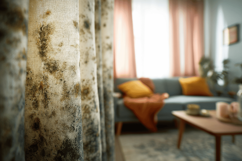remove mould of curtains