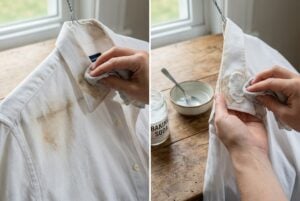 remove stain from white shirt