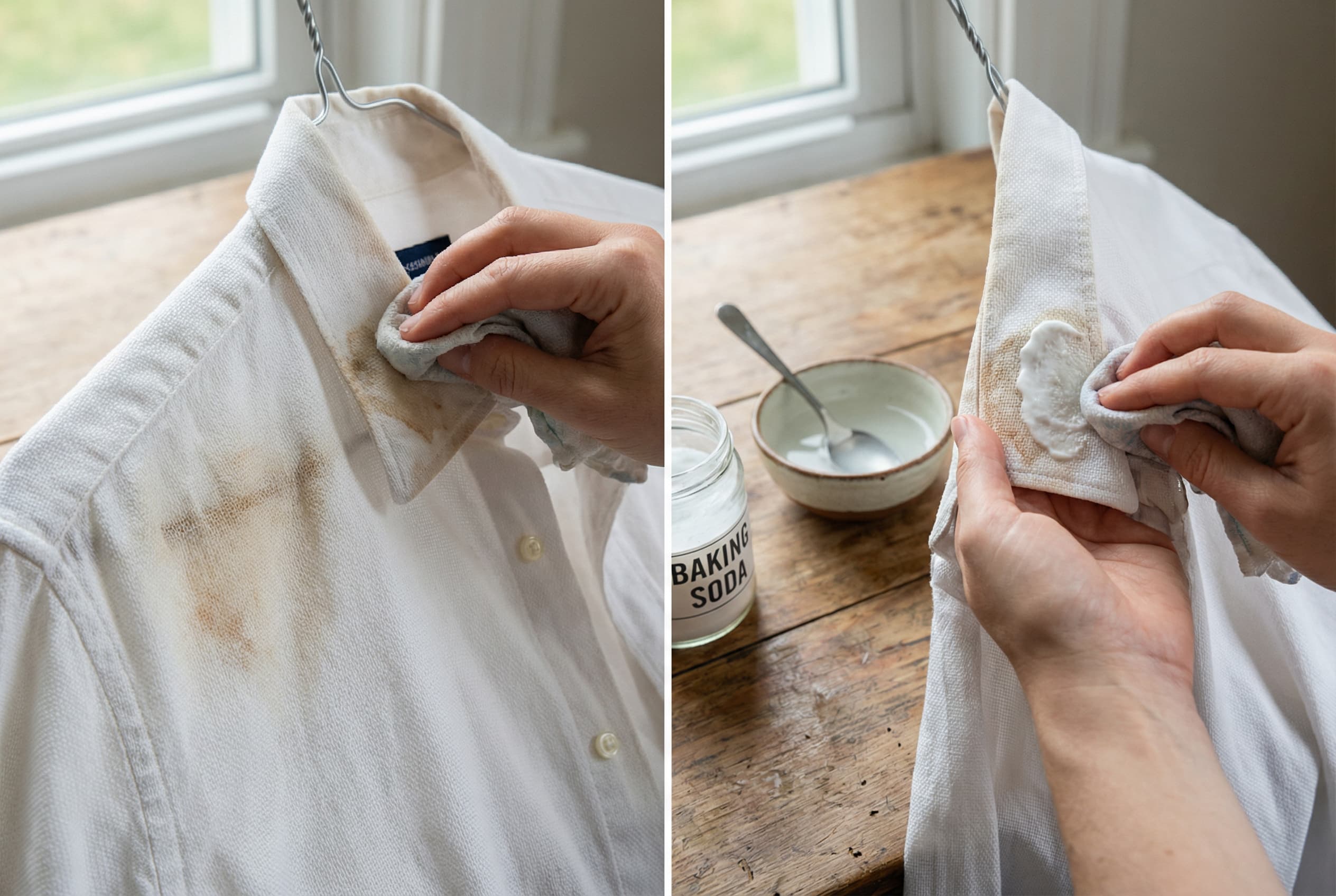 remove stain from white shirt