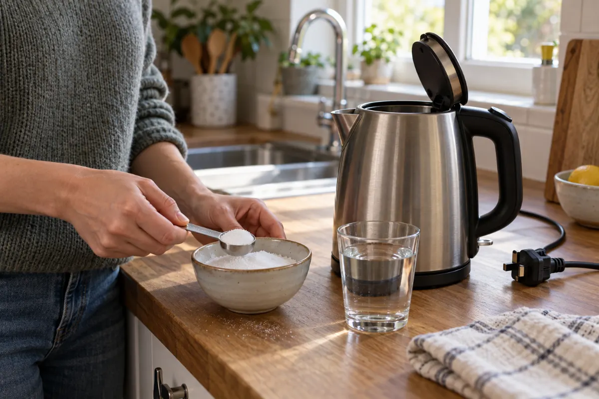 Measuring citric acid to descale a kettle