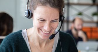 A woman working in customer services